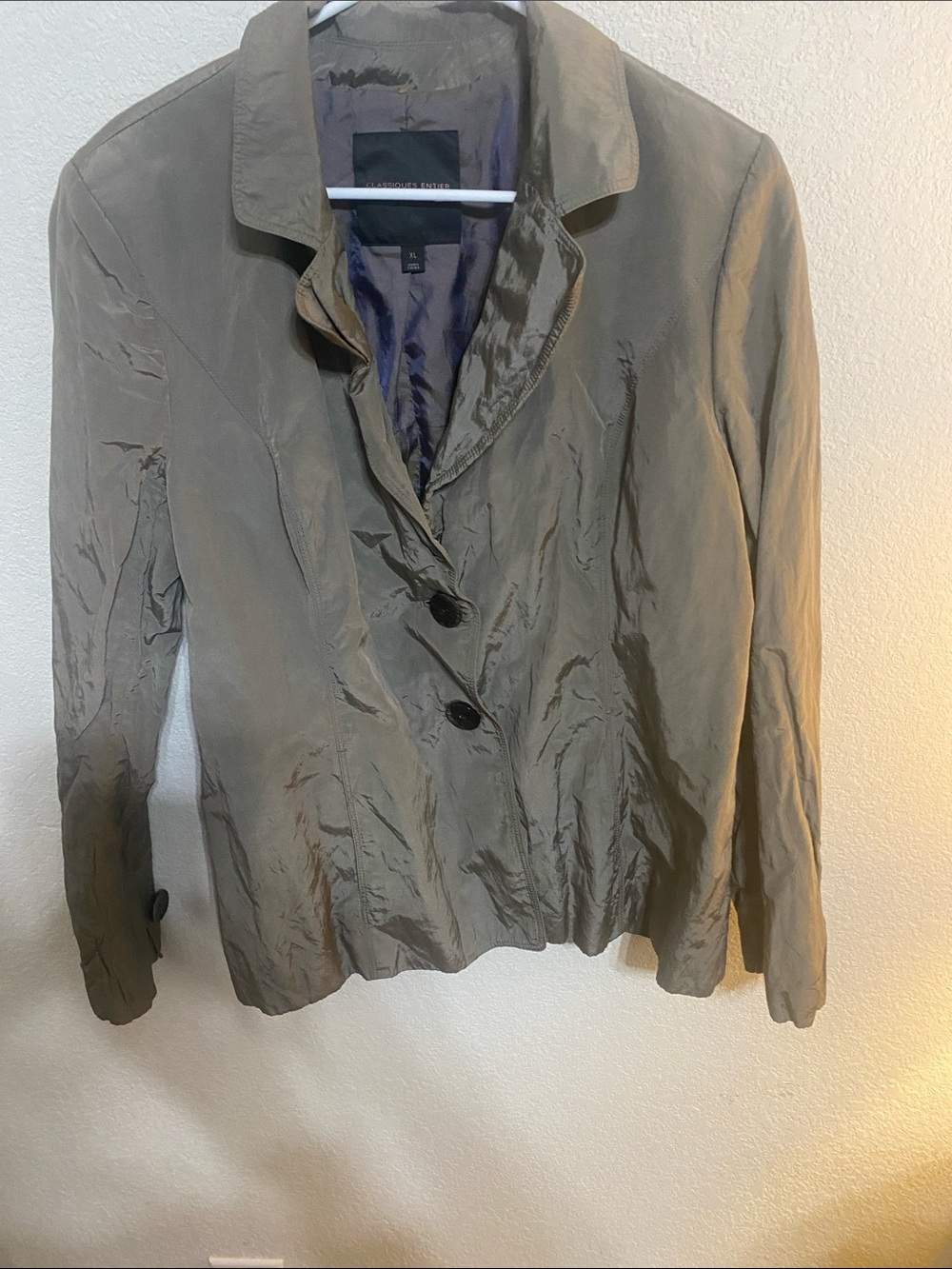 Classiques Entier Olive Blazer with Notch Collar